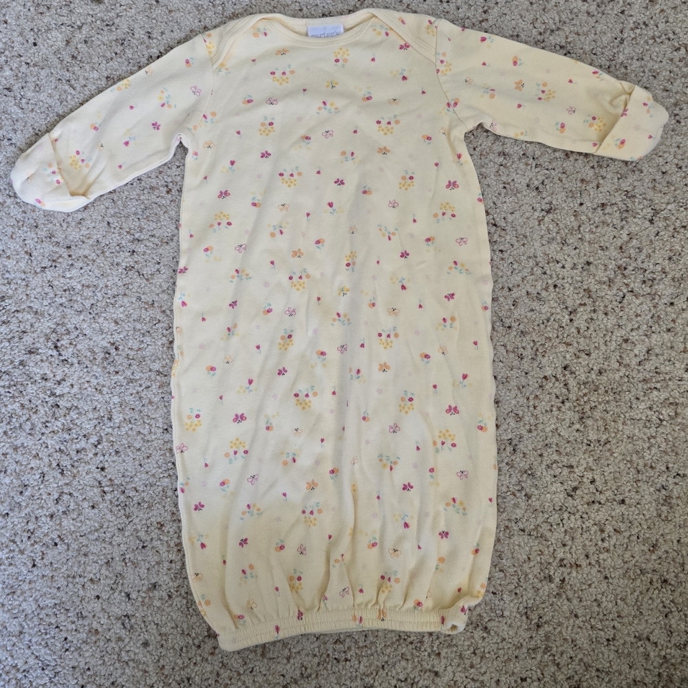 👶Carter's Baby 0-3 Mth 11lbs Baby Girl Outfit Yellow w/ Flowers and Butterflies